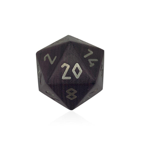 Purple Heart - Boulder® with Silver Inlay 45mm Wooden Dice