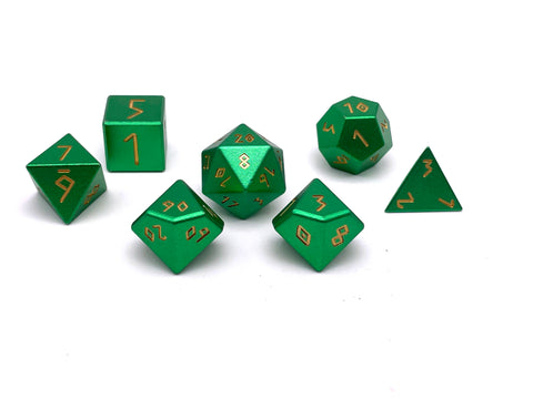 Orb of Acid Splash - 7 Piece RPG Set 6063 Aluminum Orb Series™ Dice