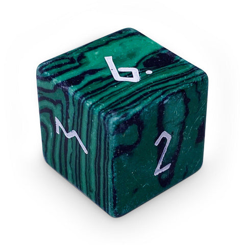 Malachite - Single D6 Gemstone Dice