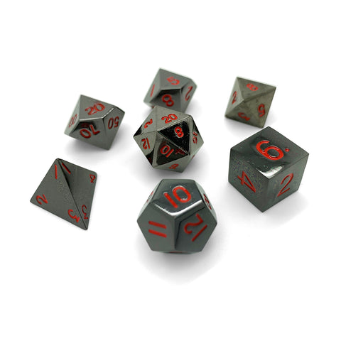 Nightmare Black - 7 Piece Metal D&D & RPGs Dice Set