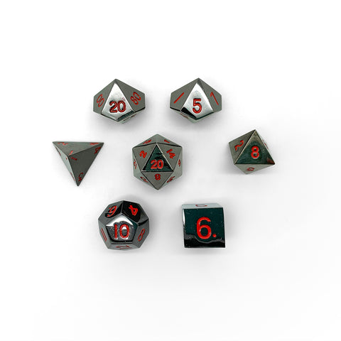 Nightmare Black - 7 Piece Metal D&D & RPGs Dice Set