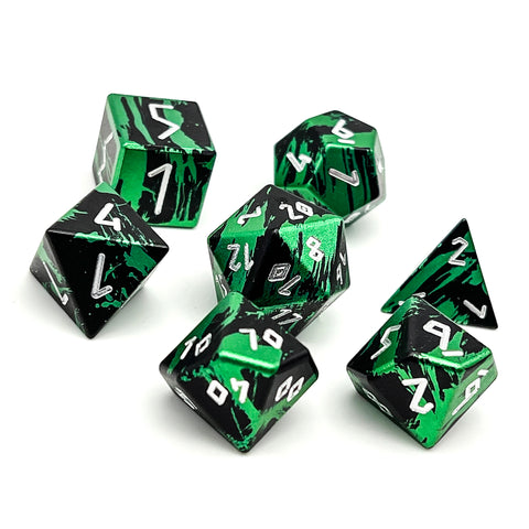 Dark Forest - 7 Piece RPG Set 6063 Aluminum Layered Dice