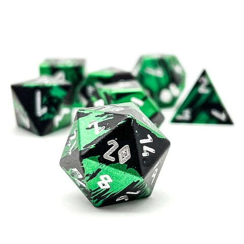 Dark Forest - 7 Piece RPG Set 6063 Aluminum Layered Dice