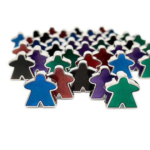 10 Pack of Enamel Meeples (Random Colors)