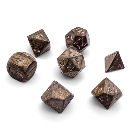 Green Sandalwood - 7 Piece RPG Wooden Dice Set