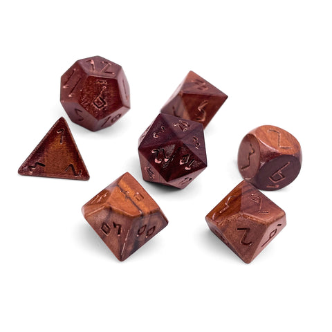 Black Walnut - 7 Piece RPG Wooden Dice Set