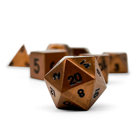 Gnomish Copper - 7 Piece Metal D&D & RPGs Dice Set