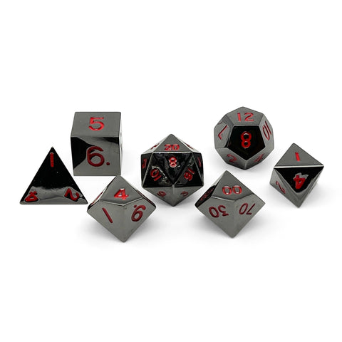 Nightmare Black - 7 Piece Metal D&D & RPGs Dice Set