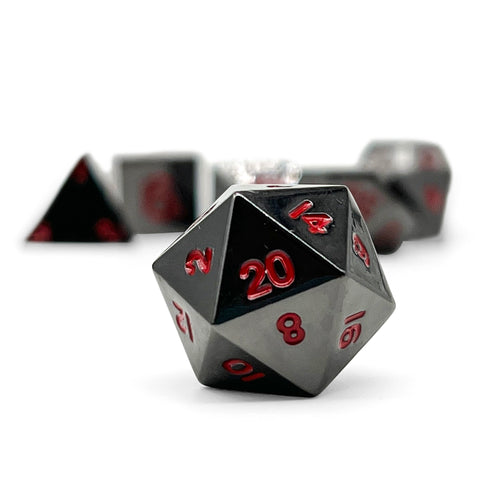 Nightmare Black - 7 Piece Metal D&D & RPGs Dice Set