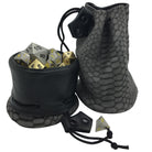 Gray and Black Dragon Scale Leather Dice Bag / Dice Cup Transformer-Leather Dice Bag-Norse Foundry-DND Dice-Polyhedral Dice-D20-Metal Dice-Precision Dice-Luxury Dice-Dungeons and Dragons-D&D-