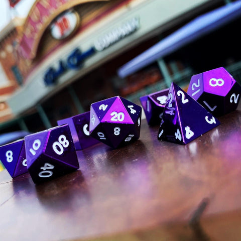 Bardic Purple - 7 Piece Metal D&D & RPGs Dice Set