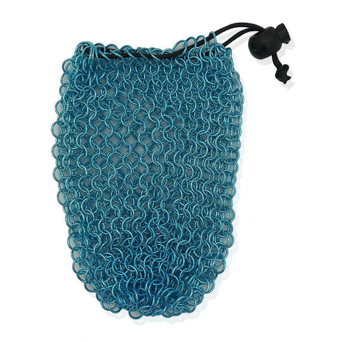 Stainless Steel Chainmail Dice Bag - Teal by Norse Foundry